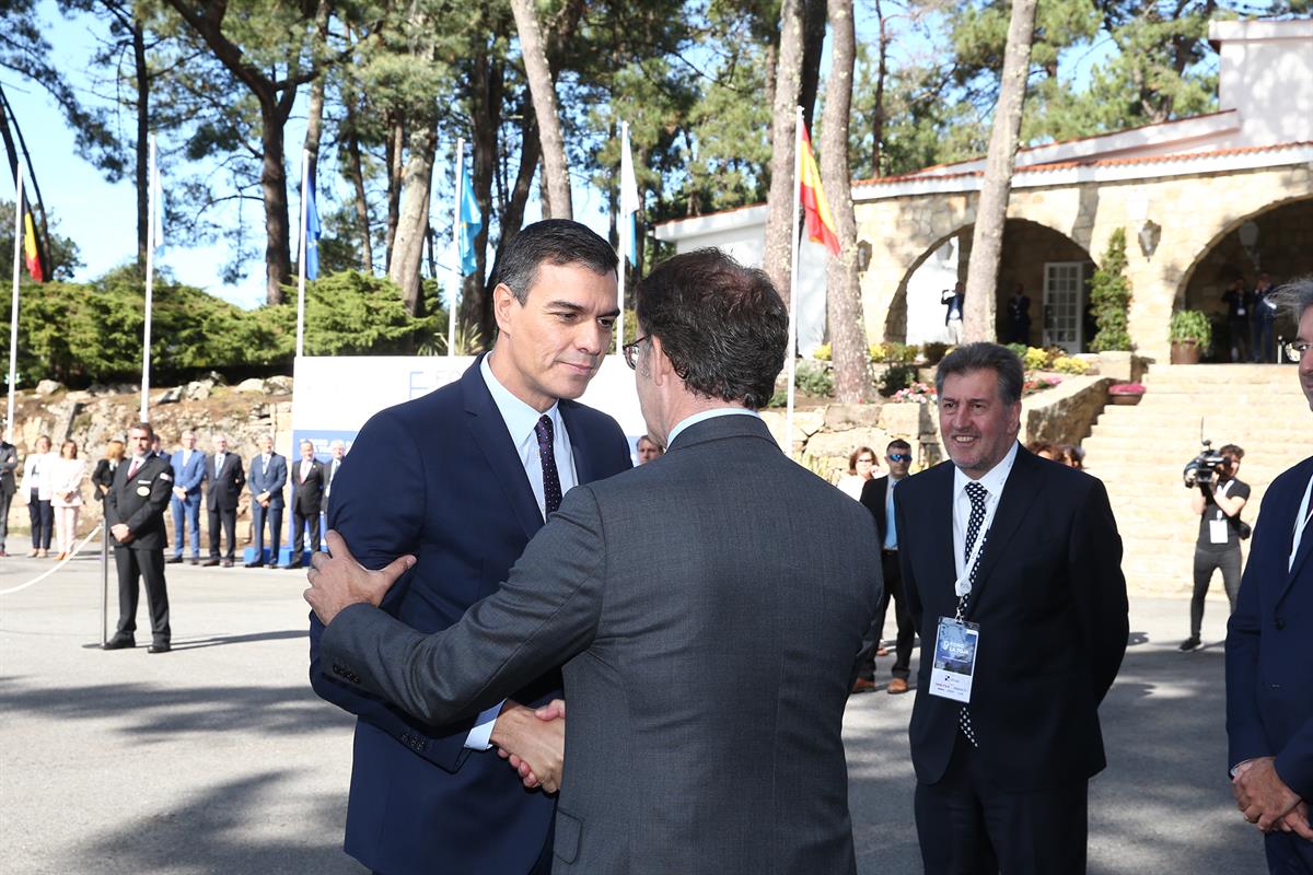 5/10/2019. Sánchez clausura el Foro La Toja-Vínculo Atlántico. El presidente del Gobierno en funciones, Pedro Sánchez, a su llegada al Foro ...